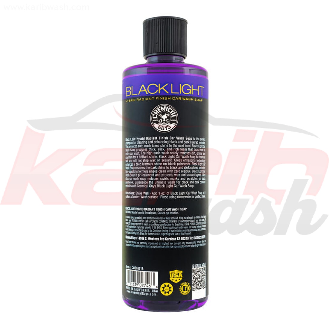 Black Light Hybrid Radiant Finish Car Wash Soap And Superior Surface Cleanser - CHEMICAL GUYS - KARIBWASH